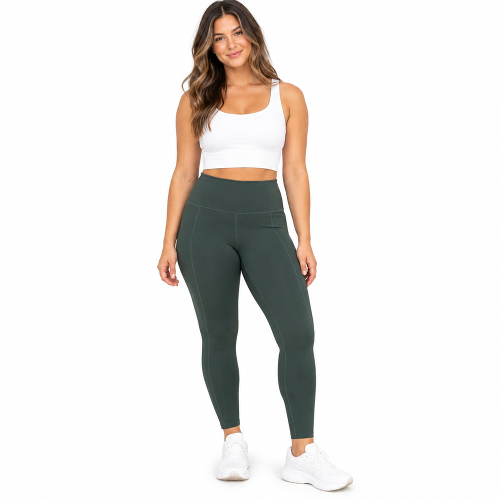 Girlfriend Collective Dark Green Pull On Workout Yoga Leggings Skinny Pants M